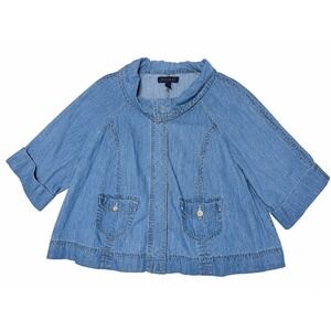 Vintage 2004 Jeanstar 1X Blue Chambray Swing Jacket Y2K Cotton Denim‎